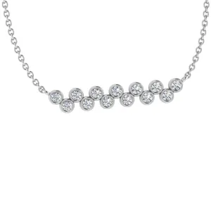 ZIG ZAG ROUND DIAMOND BAR NECKLACE